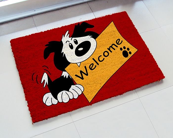 Bleach Printed PVC Tufted Coir Mat (LE-1179)