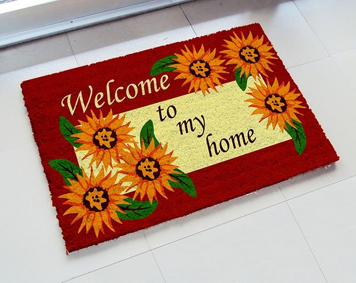 Bleach Printed PVC Tufted Coir Mat (LE-1180)