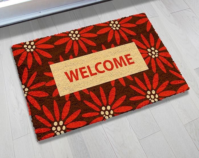 Bleach Printed PVC Tufted Coir Mat (LE-1380)