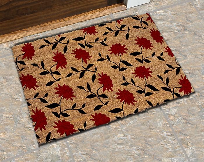 Natural Printed PVC Tufted Coir Mat (LE-1009)