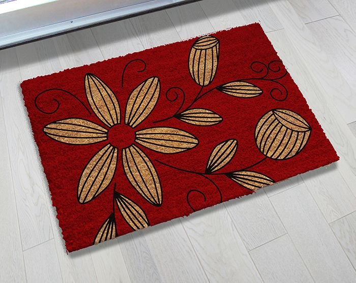 Natural Printed PVC Tufted Coir Mat (LE-1367)