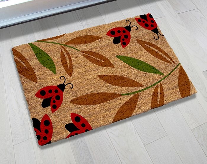 Natural Printed PVC Tufted Coir Mat (LE-1418)