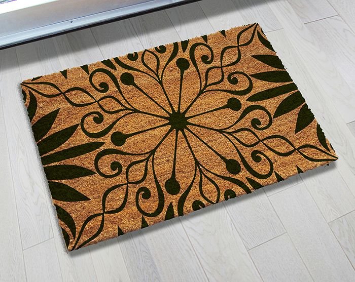 Natural Printed PVC Tufted Coir Mat (LE-1726)