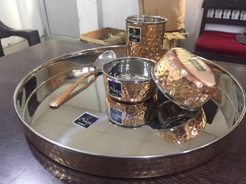 Copper Thali Set 03
