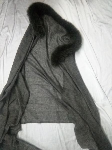 Thick Wool Pashmina Fur Collar Wrap Stole 03