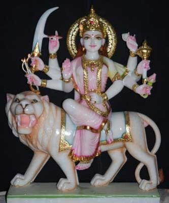 Marble Durga Statue 02