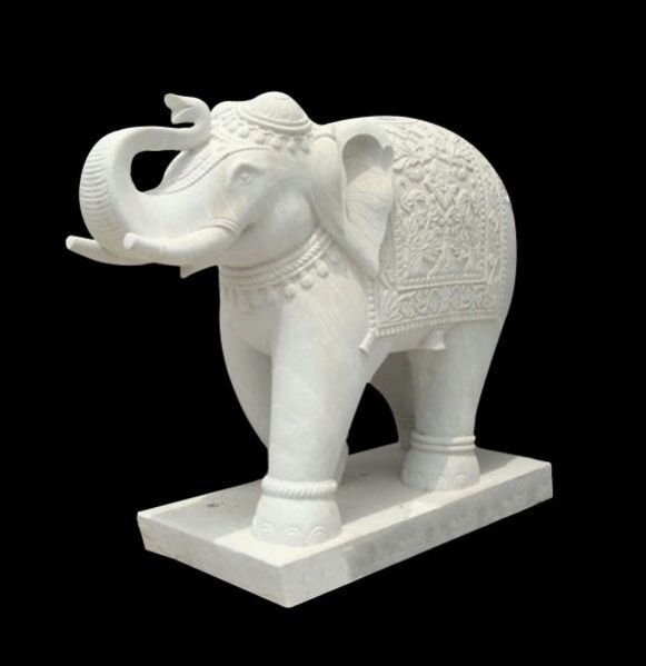 Marble Elephant Statue 01