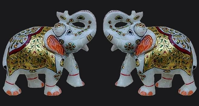 Marble Elephant Statue 02