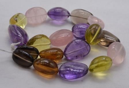 Amethyst, Rose Quartz, Lemon Quartz, Smokey