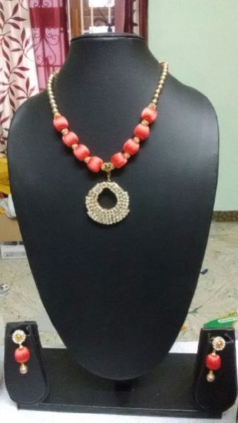 Silk Thread Necklace Set 06