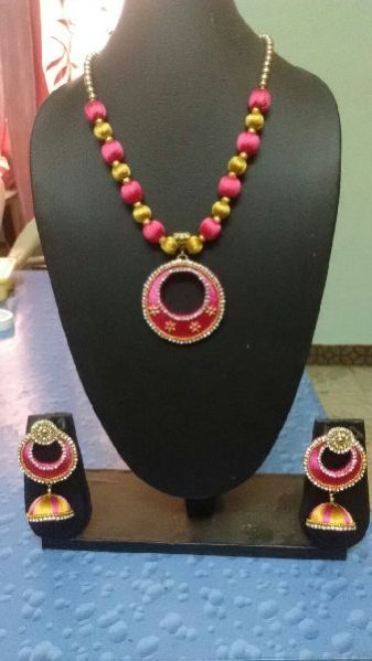 Silk Thread Necklace Set 09