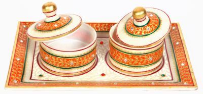 155 Marble Serving Tray With Lid