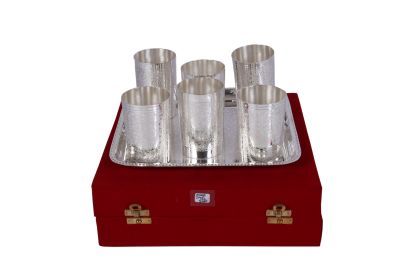 3451 Silver Glass Set With Tray