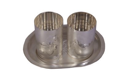 3457 Slver Glass Set With Tray