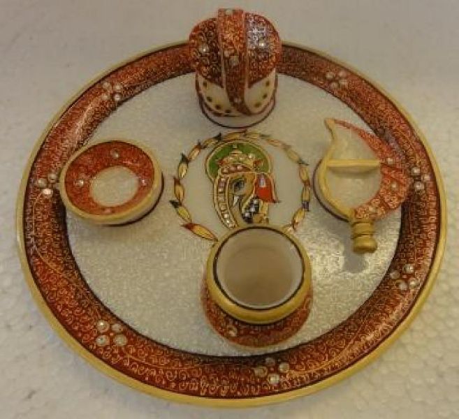 601 Marble Pooja Thali