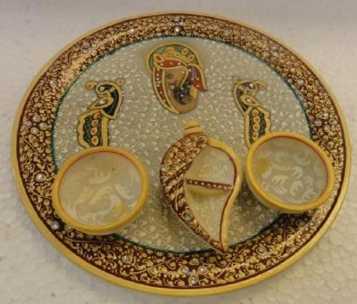 602 Marble Pooja Thali