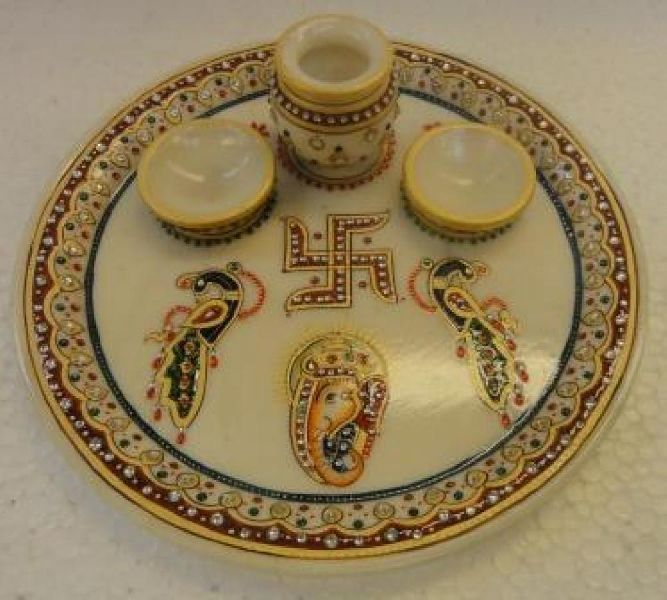 603 Marble Pooja Thali