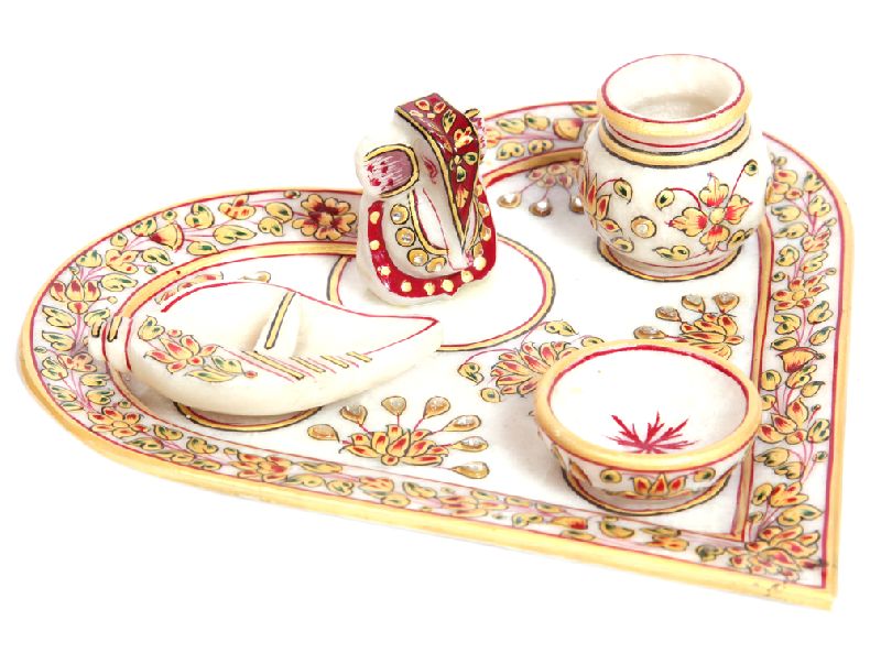 605 Marble Pooja Thali