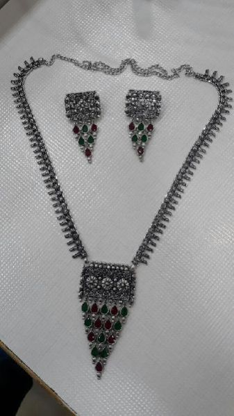 Oxidized Pendant & Earring Set 09