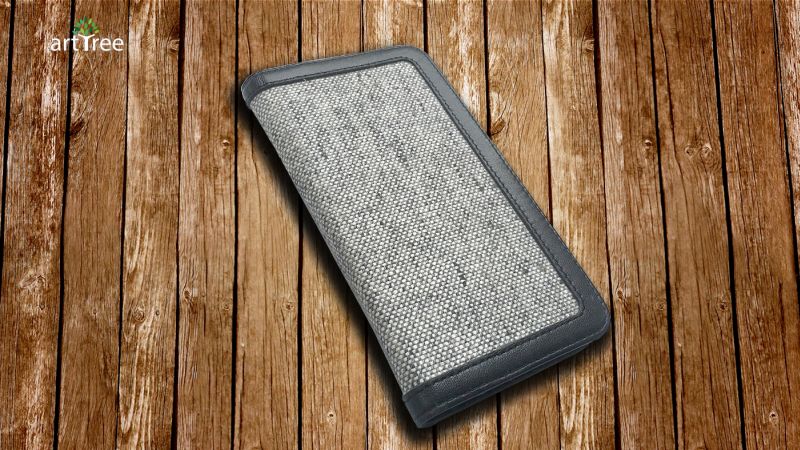 Khadi Jute & Pure Leather Mobile Cover 01