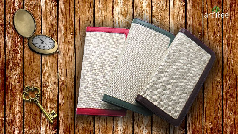 Khadi Jute & Pure Leather Mobile Cover 02