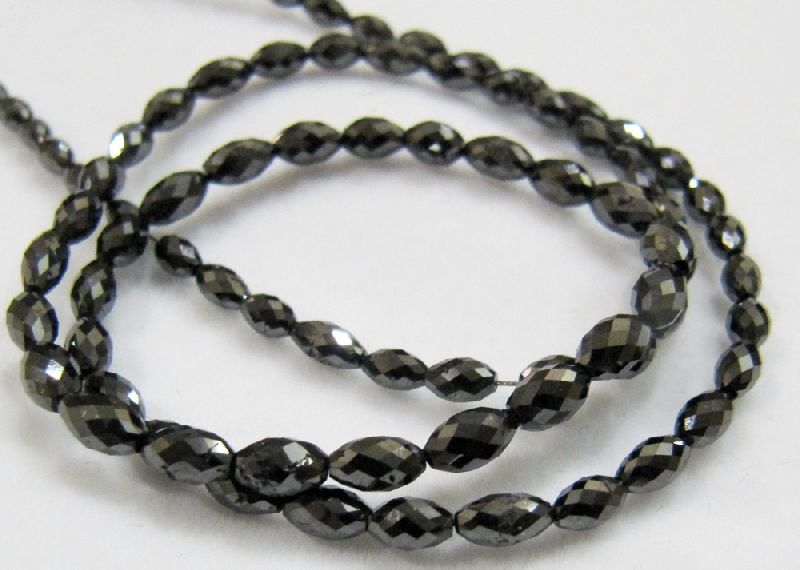 Black Polished Diamond Beads 07