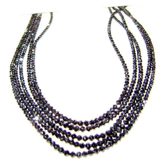 Black Polished Diamond Beads 18