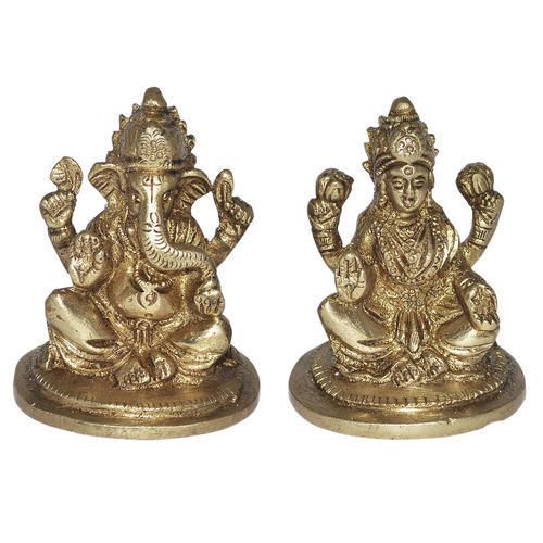 Brass Laxmi Ganesh Statue