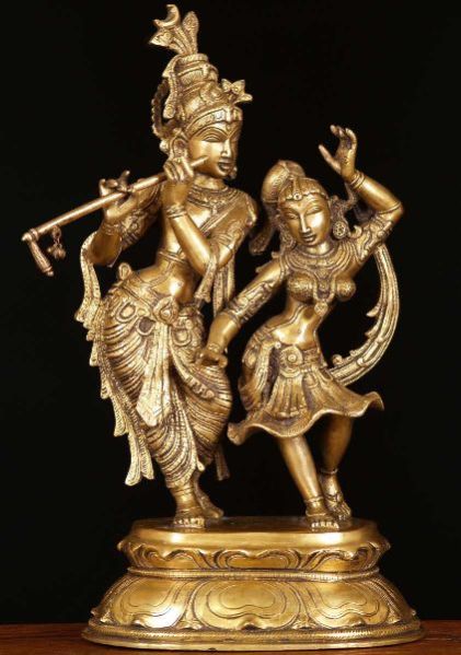 Brass Radha Krishna Statue
