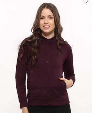 Burgundy Buttoned Bomber Jacket