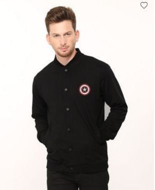 Captain America Shield Buttoned Bomber Jacket (CA)