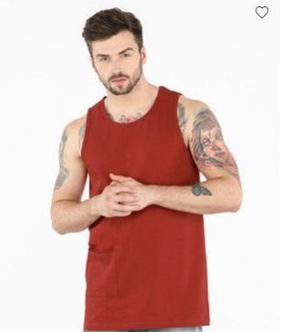 Rust Orange Pocket Longline Vest