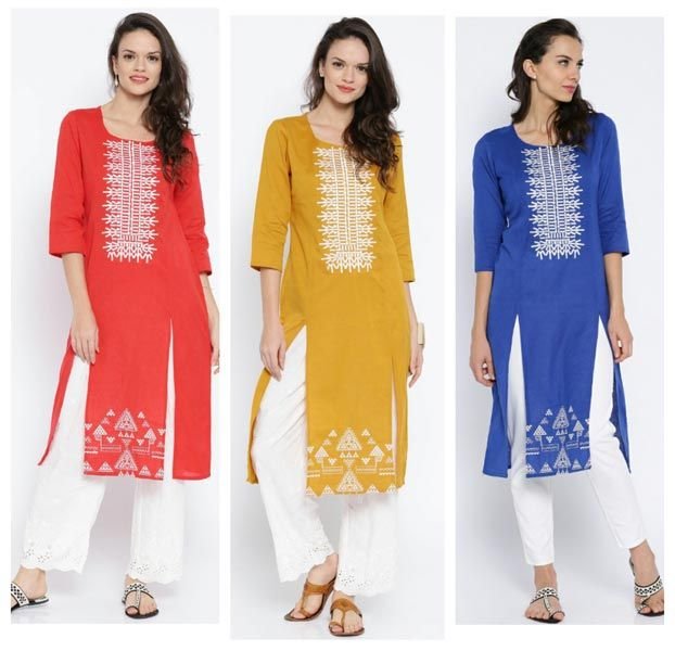 Cotton Flex Kurti with Embroidery