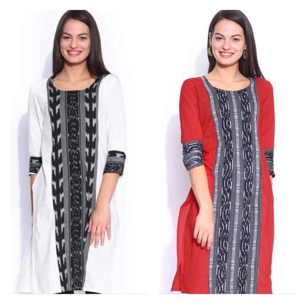 Ikkat Panel Kurti