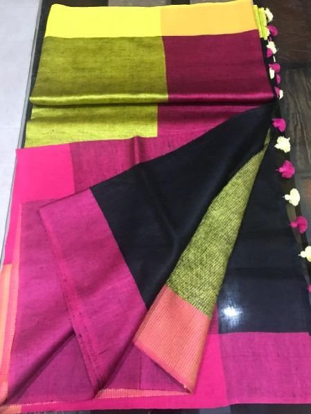Pure Silk Linen Sarees 05