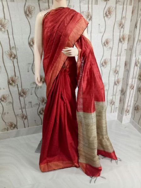 Tusser Dupion Handloom Raw Silk Sarees 04