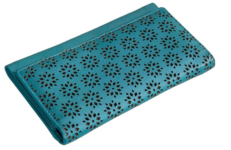 L-5054 C Ladie Purse Nappa Leather Turquoise