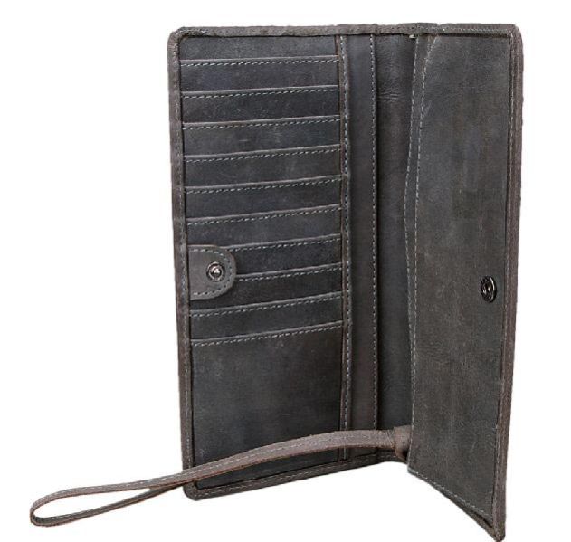 L-5542E Ladies Purse Nappa Leather - Dark Grey