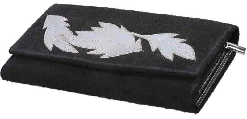 L-5970 Ladies Purse Suede & Nappa Leather - Black