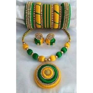 Silk Thread Necklace Set 02