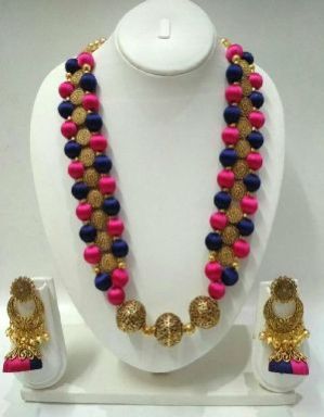 Silk Thread Necklace Set 08