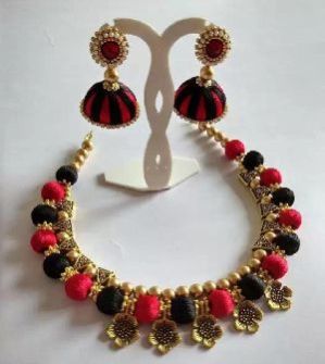 Silk Thread Necklace Set 09