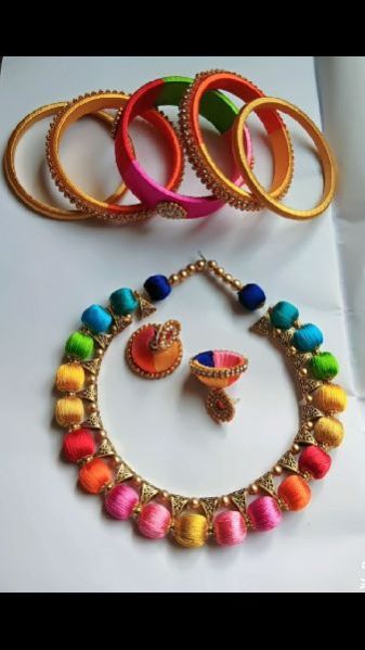 Silk Thread Necklace Set 12