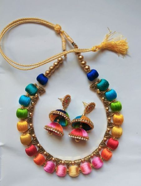 Silk Thread Necklace Set 14