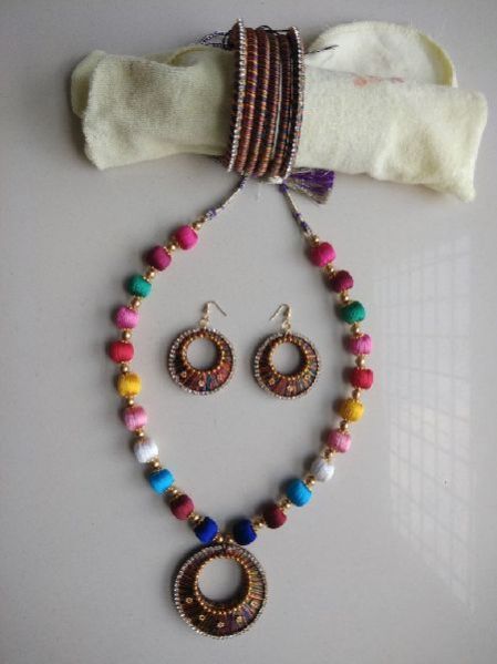 Silk Thread Necklace Set 17