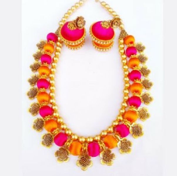 Silk Thread Necklace Set 19