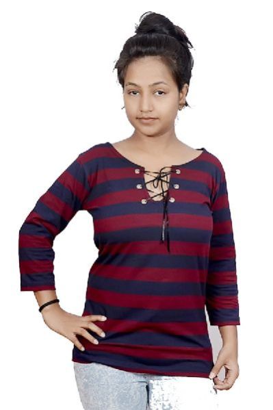Girls Ribbon Neck Tops 02