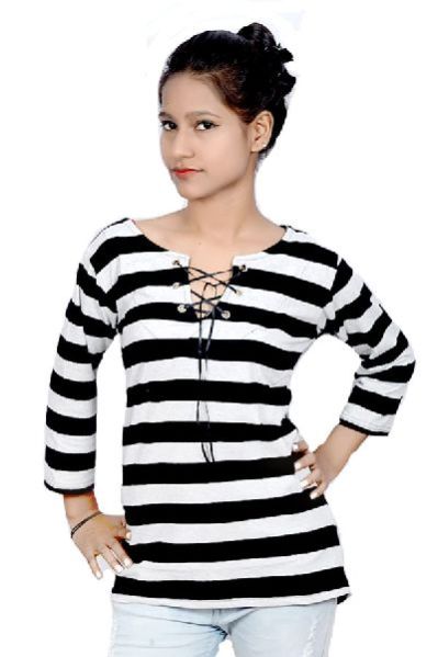 Girls Ribbon Neck Tops 06