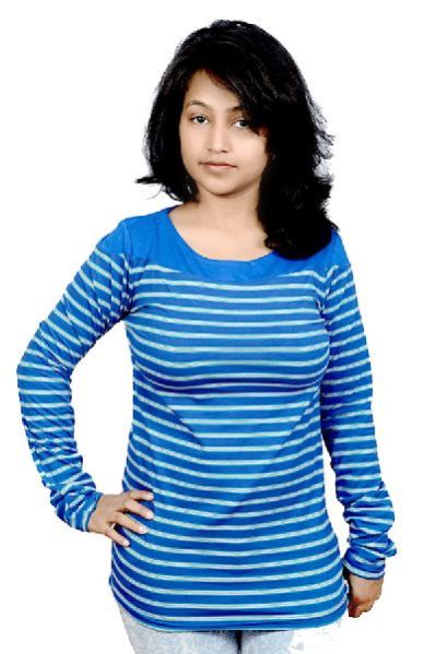 Girls Round Neck Striped Top 03