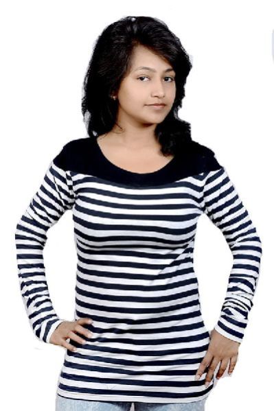 Girls Round Neck Striped Top 04